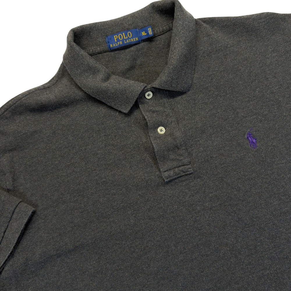 Polo Ralph Lauren Polo Shirt Men XL Charcoal Purple Pony Short Sleeve Cotton